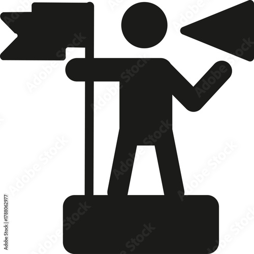 Leadership icon, Human organization leader teamwork structure hierarchy. Mentorship, coaching, charisma, head, lead, chairman, manager , Black color