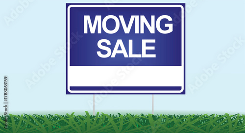 Moving sale yard sign. vector