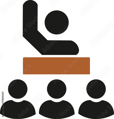 Leadership icon, Human organization leader teamwork structure hierarchy. Mentorship, coaching, charisma, head, lead, chairman, manager