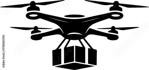 delivery drone carrying a package