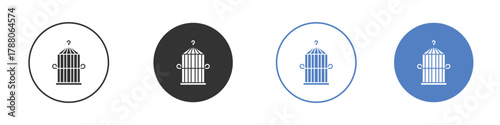 Bird cage icon pictogram set. Vector icon designs