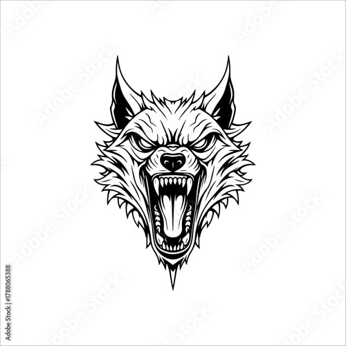 Cyberpunk Wolf artwork hand drawn illustration
