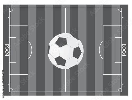 Soccer field drawing. vector illustration	