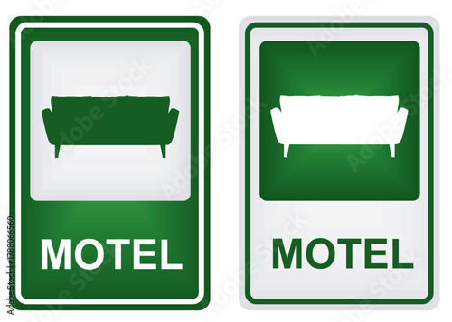 Motel traffic sign. vector illustration	
