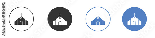 Church icon pictogram set. Vector icon designs
