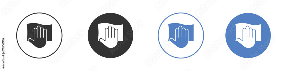Obraz premium Cleaning cloth icon pictogram set. Vector icon designs