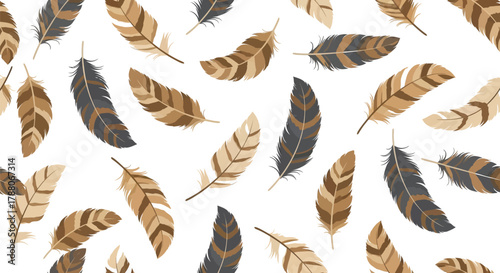 Seamless pattern with feather for decoration