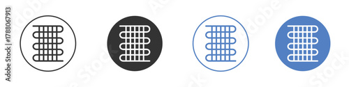 Condenser coil icon pictogram set. Vector icon designs