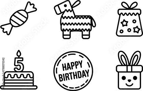 Birthday party icons