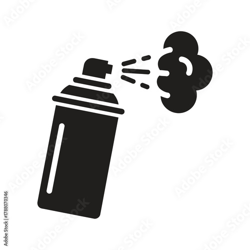 Aerosol spray can icon representing a graffiti paint and a deodorant for a cosmetic and a cleaning product with a nozzle