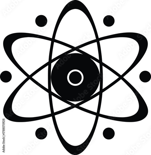 Minimalist abstract icon representing atomic structure or science concepts