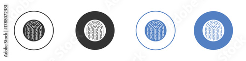 Fingerprint icon pictogram set. Vector icon designs