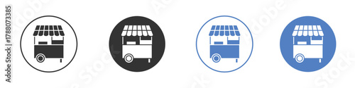 Food cart icon pictogram set. Vector icon designs