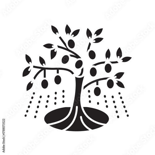 olive irrigation  color flat  icon.