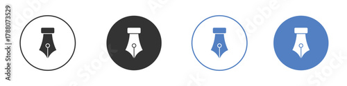 Fountain pen icon pictogram set. Vector icon designs