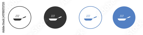 Frying pan icon pictogram set. Vector icon designs