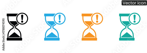 Convey urgency and critical deadlines with these versatile hourglass icons, perfect for signaling important alerts and time constraints in business.