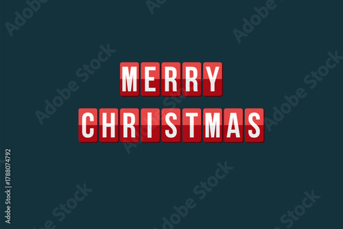 Merry Christmas Text Blocks on Dark Background Minimal Holiday Typography