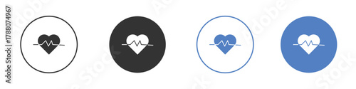 Heartbeat icon pictogram set. Vector icon designs