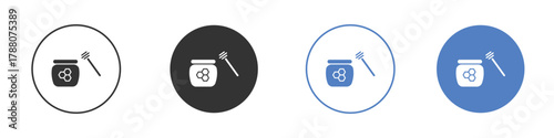 Honey jar icon pictogram set. Vector icon designs