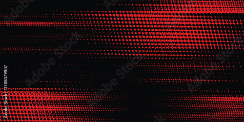 Halftone dots red and black. abstract illustration.