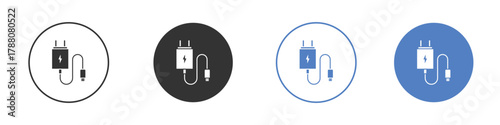 Mobile charger icon pictogram set. Vector icon designs
