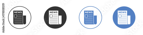 News icon pictogram set. Vector icon designs