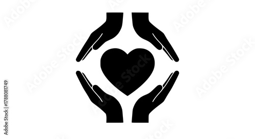 Heart with four arms 