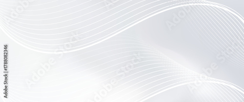 Stylish soft white abstract wave pattern with gradient lighting and flowing shapes. Perfect for elegant backgrounds and digital artwork.