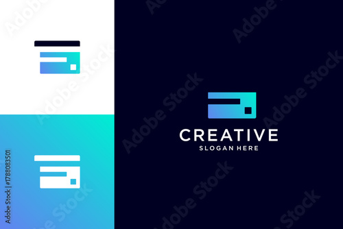credit card letter F  icon vector design illustration