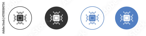Processor icon pictogram set. Vector icon designs