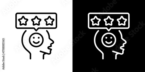 Satisfaction Icon Line Styles Vector Illustration 
