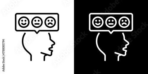 Reaction Icon Line Styles Vector Illustration 
