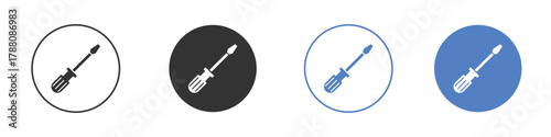 Screwdriver icon pictogram set. Vector icon designs