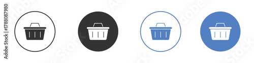Shopping basket icon pictogram set. Vector icon designs
