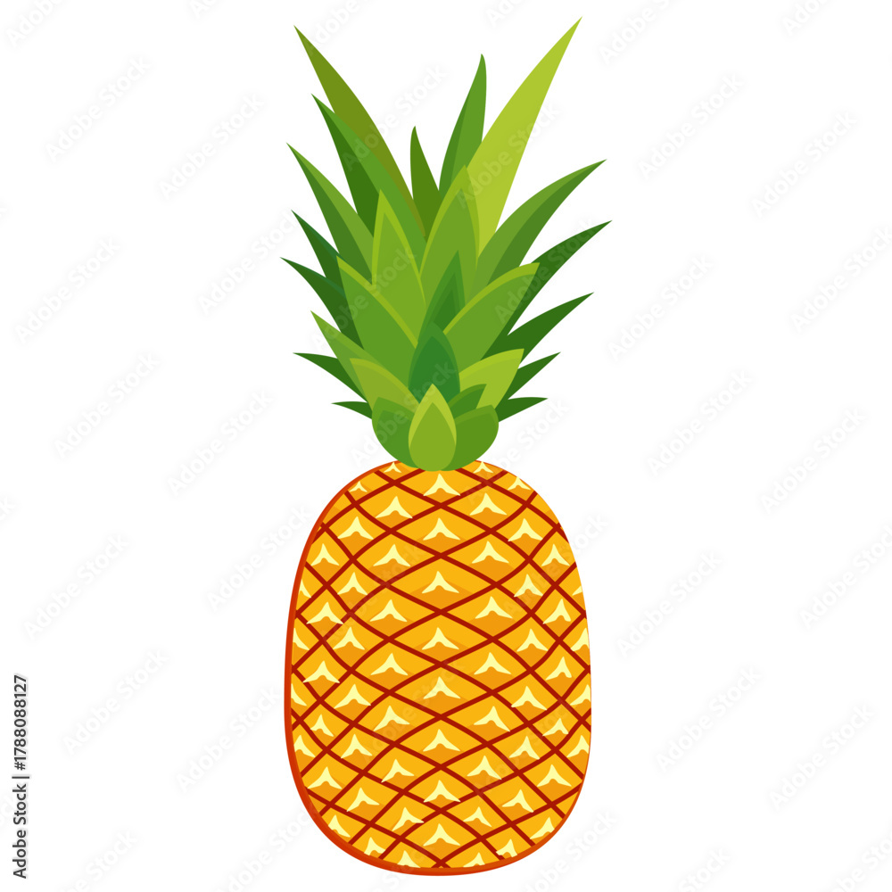 Obraz premium pineapple fruit illustration, summer fresh fruit theme