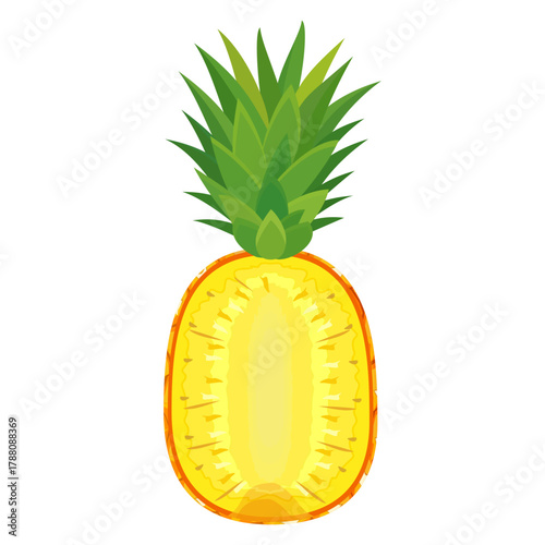 pineapple fruit illustration, summer fresh fruit theme