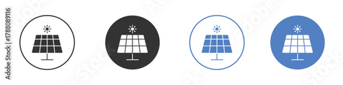 Solar energy icon pictogram set. Vector icon designs