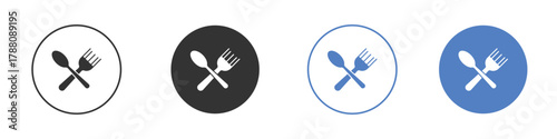 Spoon and Fork icon pictogram set. Vector icon designs