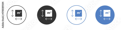 Square Meter icon pictogram set. Vector icon designs