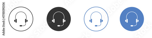 Support headset icon pictogram set. Vector icon designs