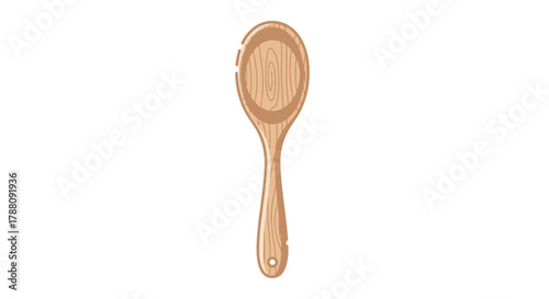 Wooden spoon illustration for cooking and baking preparation