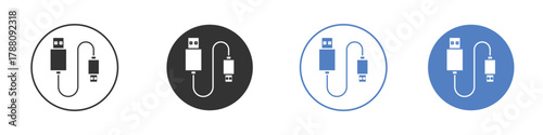 USB cable icon pictogram set. Vector icon designs