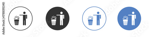 Waste Bin icon pictogram set. Vector icon designs
