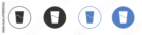 Water glass icon pictogram set. Vector icon designs