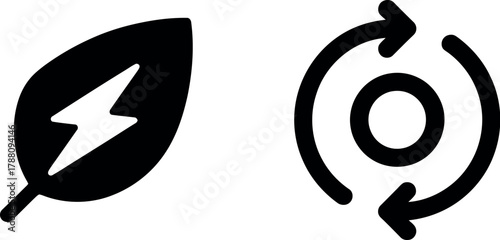 Renewable energy and sustainable icons