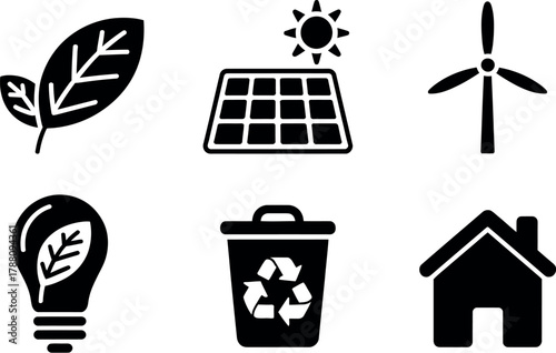 Renewable energy source icons