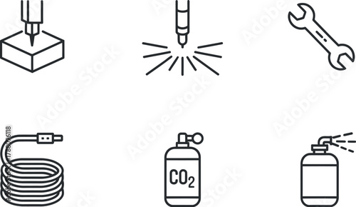 Set of laser cutting and welding tools