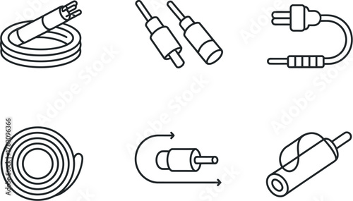 Set of audio and video cables