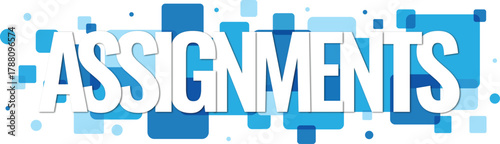 Professional modern assignments word lettering for educational tasks and academic projects